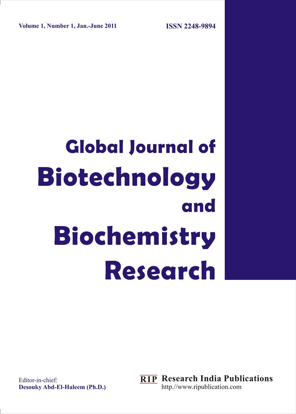 GJBBR, Global Journal of Biotechnology and Biochemistry Research